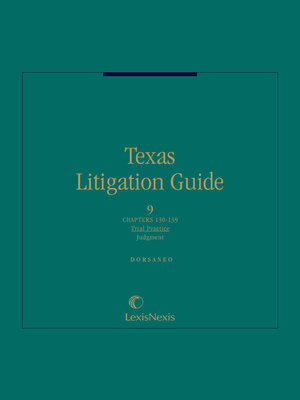 cover image of Dorsaneo, Texas Litigation Guide